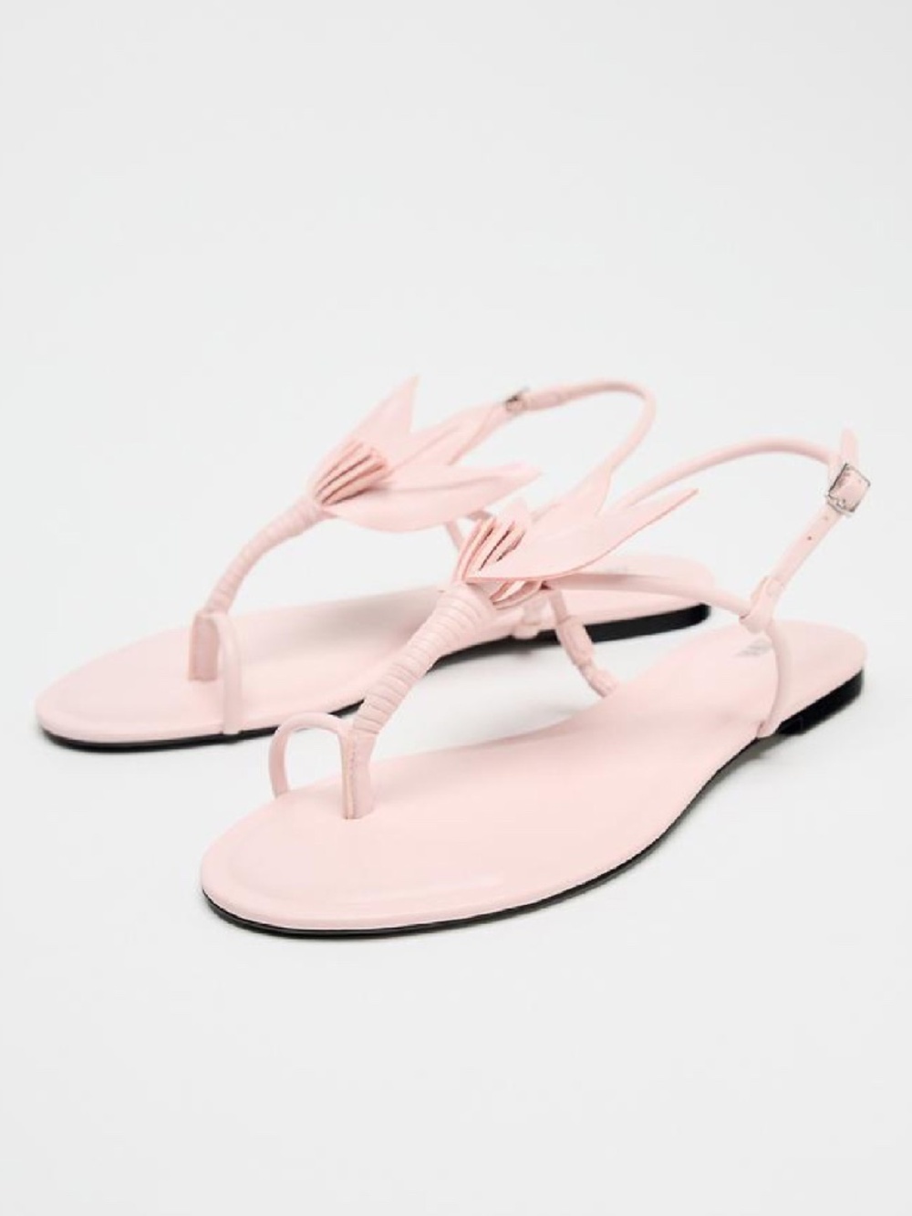 Flat Sandals with Flower (Color: Pink)